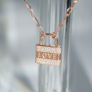 SL00761þCOLLIER CADENA LOVE PAVE