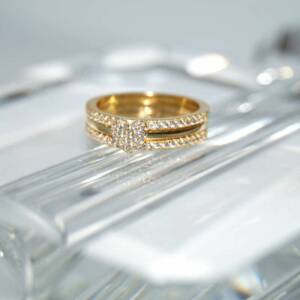SX00884þBAGUE ANNEAU COEUR DORE 56