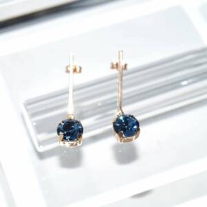 SX00890þBOUCLE BRILLANT BLEU SWAROVSKI ROSE