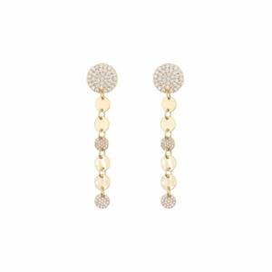 SX01072þBOUCLE PENDANTE DORE ROND PAVE