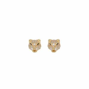 SX01097þBOUCLE PANTHERE DORE PAVE