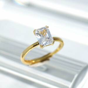 SL00903þBAGUE SOLITAIRE BAGUETTE DORE