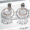 RI01193þBOUCLE DUO CERLCE BICOL CHARMS BRILLANT