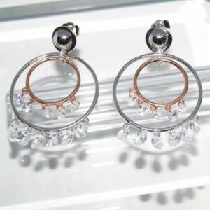 RI01193þBOUCLE DUO CERLCE BICOL CHARMS BRILLANT