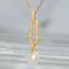 SL01026þCOLLIER CLIP PERLE BROSSE DORE