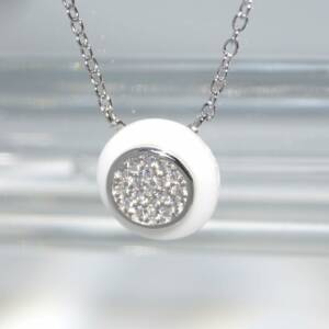 RI01103þCOLLIER TONDO CERAMIQUE PAVE