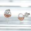 RI01249þBOUCLE PUCE ROND DEMI ROSE
