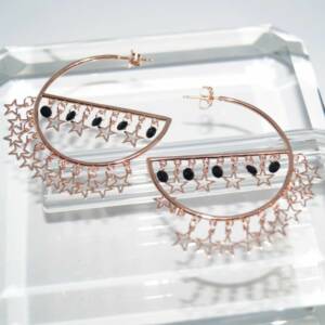 RI01172þBoucle Creole G Charms Etoile Rose