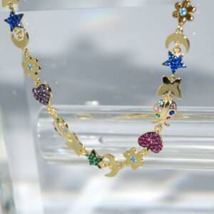 RI01472þCollier Lucky Charms Total Dore Multicolore