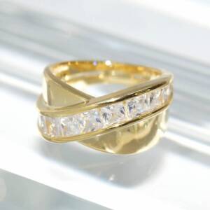 SL00877þBague Croisee Dore Zirc T54