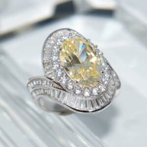 SL01199þBague Ovale Jaune Prestige T56