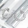 SL01254þBoucle Cercle Gourmette Pave