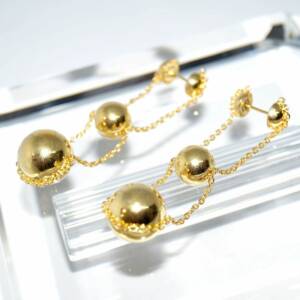 SL01364þBoucle Chaine Boule Golden Tears