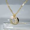 SL01530þCollier Charms Coeur Dore