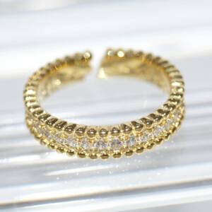 SX01207þBague Ligne Pave Elegance Dore