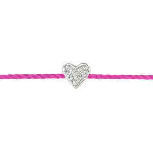 VS00035þBracelet Argent Pave Diamants Coeur