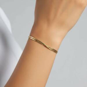 eshop SX01378 Bracelet Doré Double Chaine Magique