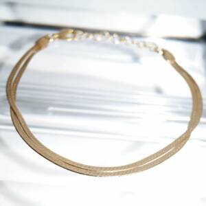 SX01378þBracelet Doré Double Chaine Magique