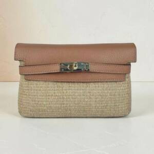 FL00010þPochette Cuir & Raphia Positano