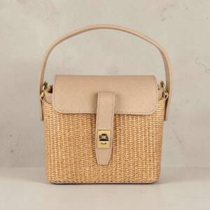 FL00025þSac Cuir & Raphia Ravello Beige