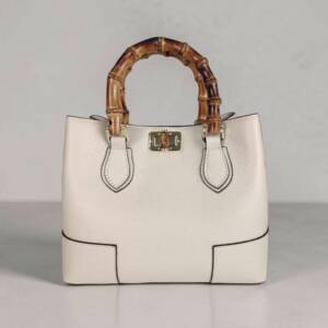 FL00038þSac Cuir & Anse Bambou Firenze Blanc