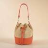 FL00039þSac Bourse Cuir & Raphia Taormina Orange