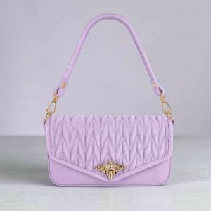 FL00069þSac Pochette Suède & Cuir Abeille Divine Mauve