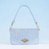 FL00070þSac Pochette Suède & Cuir Abeille Divine Bleu