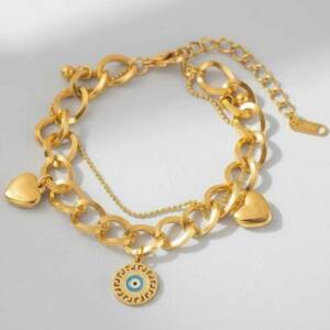 NJ00083þBracelet Fortuna Azzurra Doré