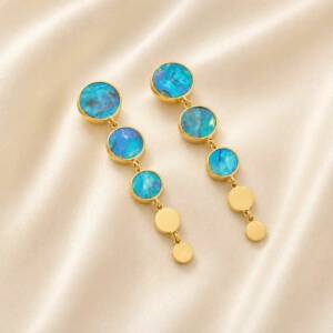 NJ00254þBoucles d’Oreilles Riviera Turquoise