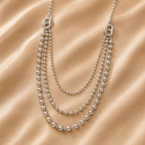 NJ00680þCollier Tripla Catena Milano